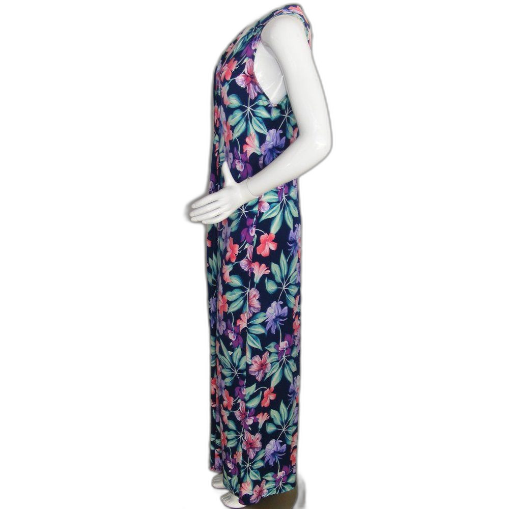 TOMMY BAHAMA Maxi Dress, L, Floral, Navy, Twist Front, Sleeveless - Picture 7 of 11